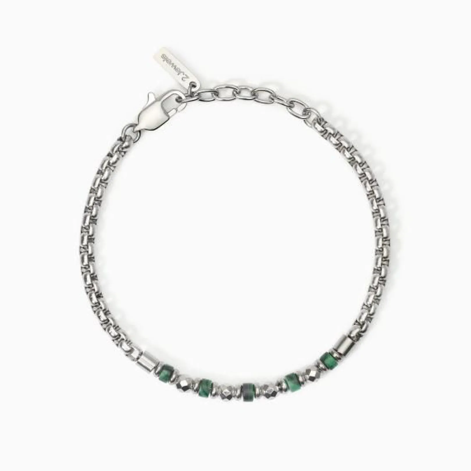 bracciale_in_acciaio_con__0-2.webp Discount Bracciale In Acciaio Con Malachite Sintetica 2Jewels | 232552 Uomo Gioielli Moda Uomo