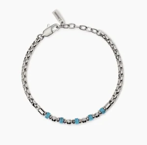 Outlet Bracciale In Acciaio Con Dischi Turchese 2Jewels | 232553 Uomo Gioielli Moda Uomo