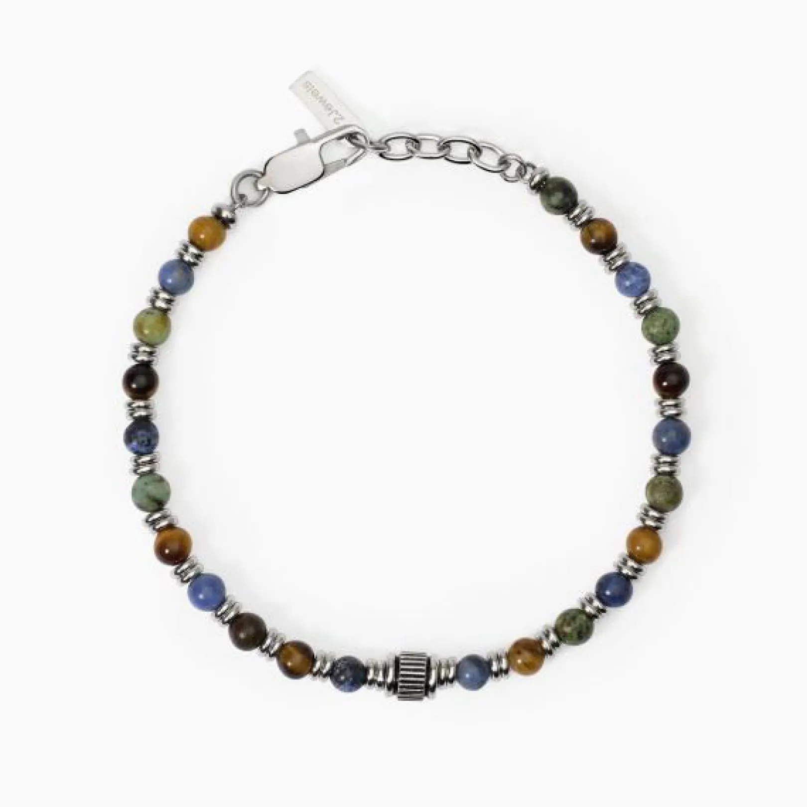 bracciale_in_acciaio_con__0.webp Online Bracciale In Acciaio Con Pietre 2Jewels | 232561 Uomo Gioielli Moda Uomo