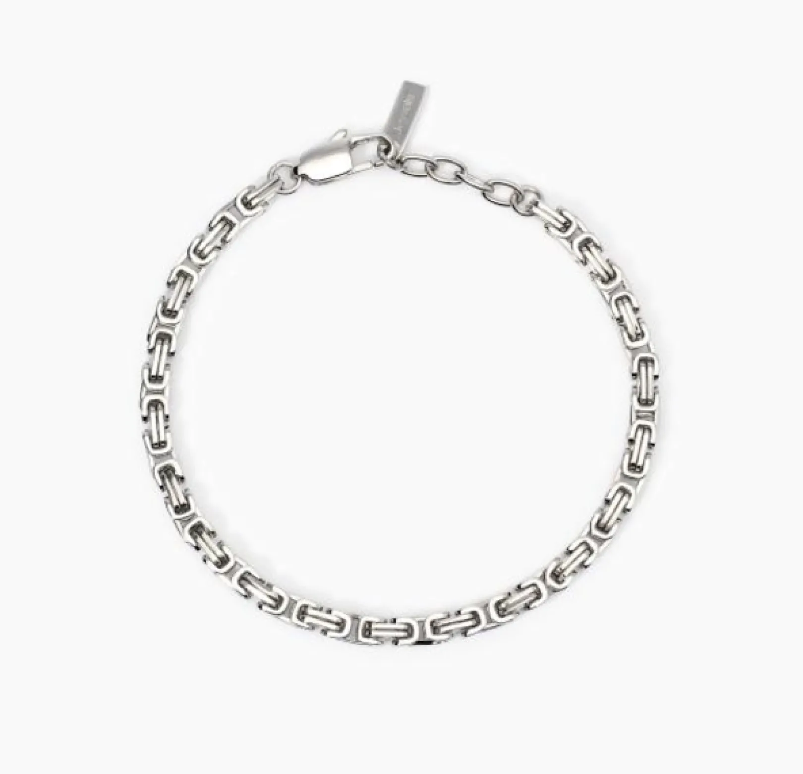 bracciale_in_acciaio_da_u_0-2.webp Hot Bracciale In Acciaio Da Uomo Con Catena Bizantina Quadrata 2Jewels | 232500 Uomo Gioielli Moda Uomo