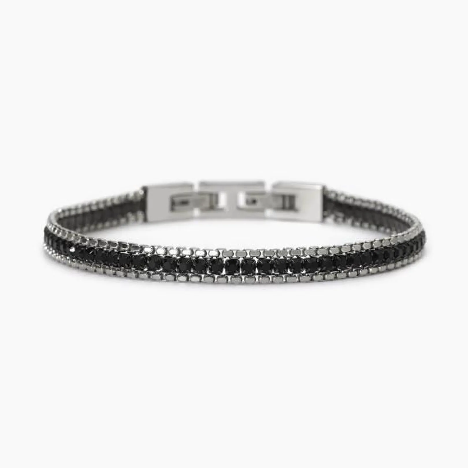 bracciale_in_acciaio_l_e__0.webp Online Bracciale In Acciaio 316L E Cristalli Neri Gioielli 2Jewels | 232484 Uomo Gioielli Moda Uomo