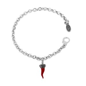 Clearance Bracciale In Argento Con Cornetto Rosso Gioielli | BM2030/1 Donna Gioielli Moda Donna