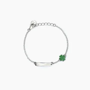 Discount Bracciale Neonato Personalizzabile Con Quadrifoglio Gioielli | 533787 Gioielli Moda Bimbi