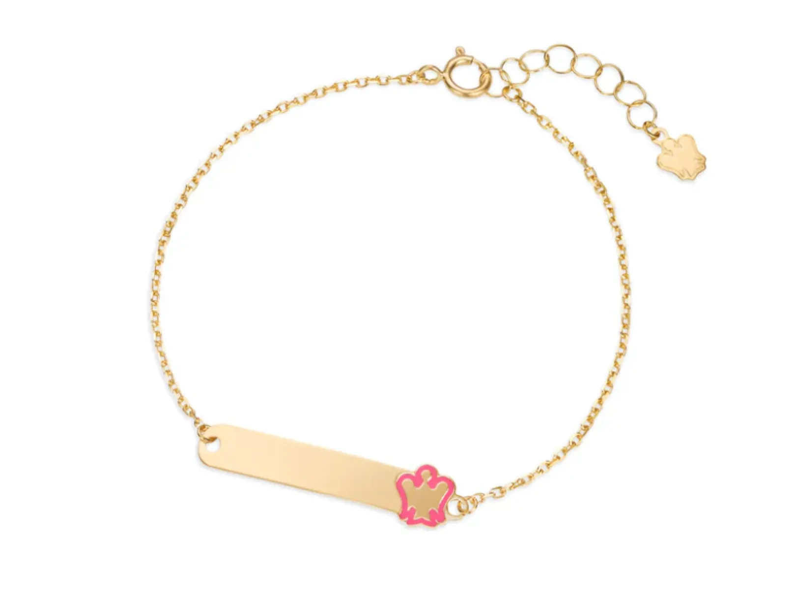 bracciale_oro_bambina_con_0.webp New Bracciale Oro Bambina Con Targhetta E Angelo Rosa Giannotti | NKT377 Gioielli Moda Bimbi