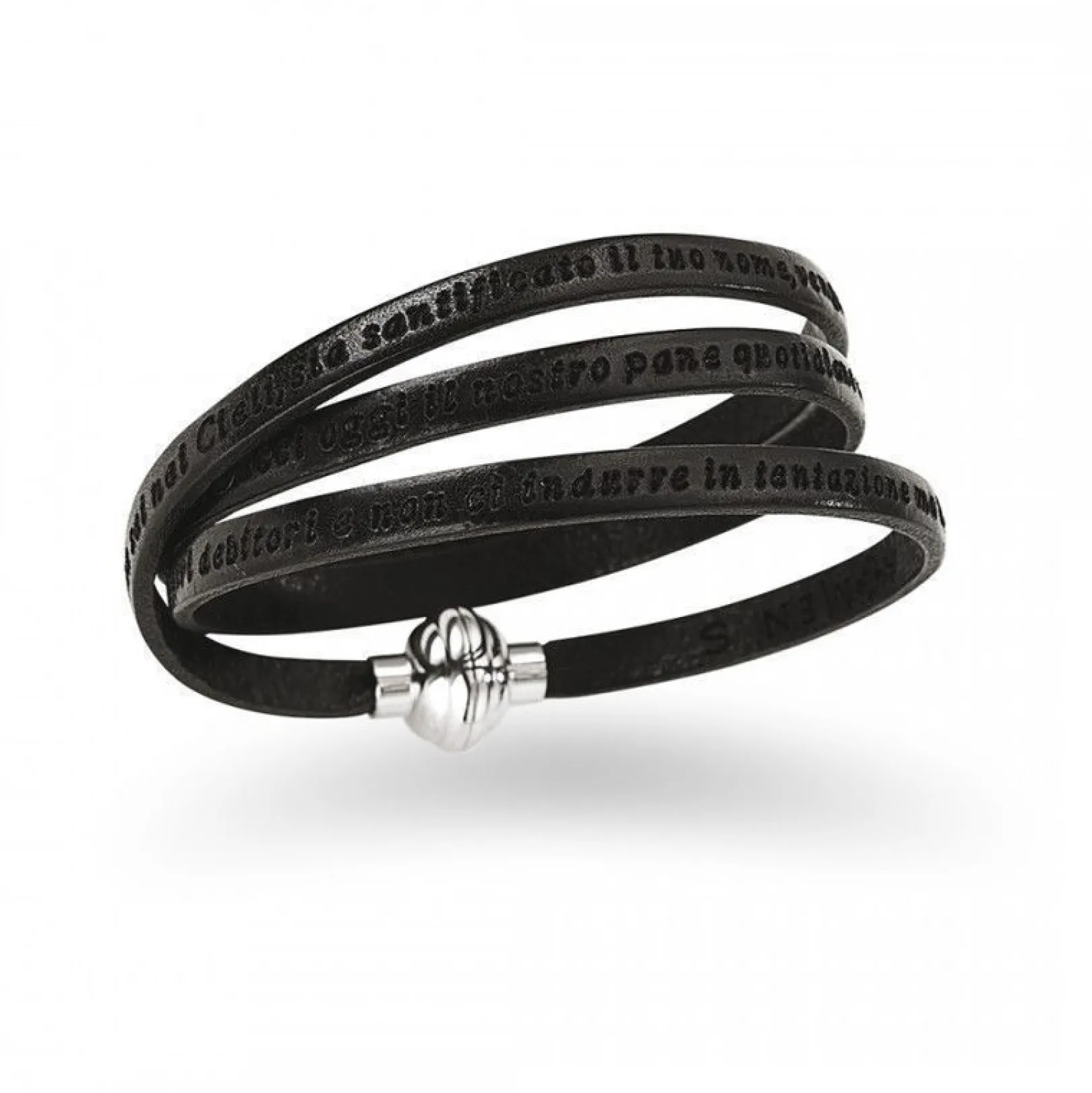 bracciale_padre_nostro_in_0.webp Sale Bracciale Padre Nostro In Pelle Gioielli | PNIT02-57 Donna Gioielli Moda Donna | Gioielli Moda Uomo