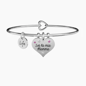 Clearance Bracciale Rigido Con Ciondolo Cuore "Sei la mia Mamma" Gioielli | 731903 Donna Gioielli Moda Donna | Idee Regalo