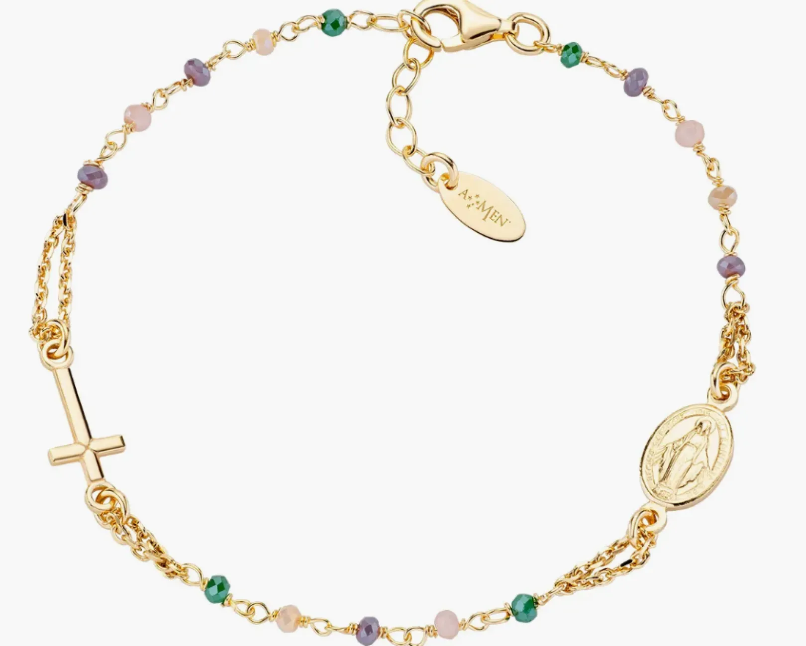 bracciale_rosario_cristal_0-3.webp Hot Bracciale Rosario Cristalli Multicolor | BRO10GTOVE3 Donna Gioielli Moda Donna