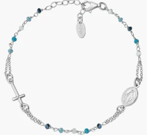 Clearance Bracciale Rosario Cristalli Multicolor Azzurro | BRO25BMUB3 Donna Gioielli Moda Donna