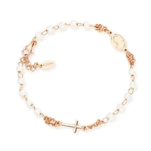 Fashion Bracciale Rosario Donna In Argento Con Perle Gioielli | BRORB3 Donna Gioielli Moda Donna