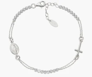 Clearance Bracciale Stile Rosario con Tennis Bianco | BRCRMIBBZ3 Donna Gioielli Moda Donna