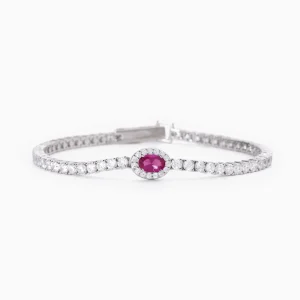 Clearance Bracciale Tennis Con Rubino Gioielli | 533743-M Donna Gioielli Moda Donna