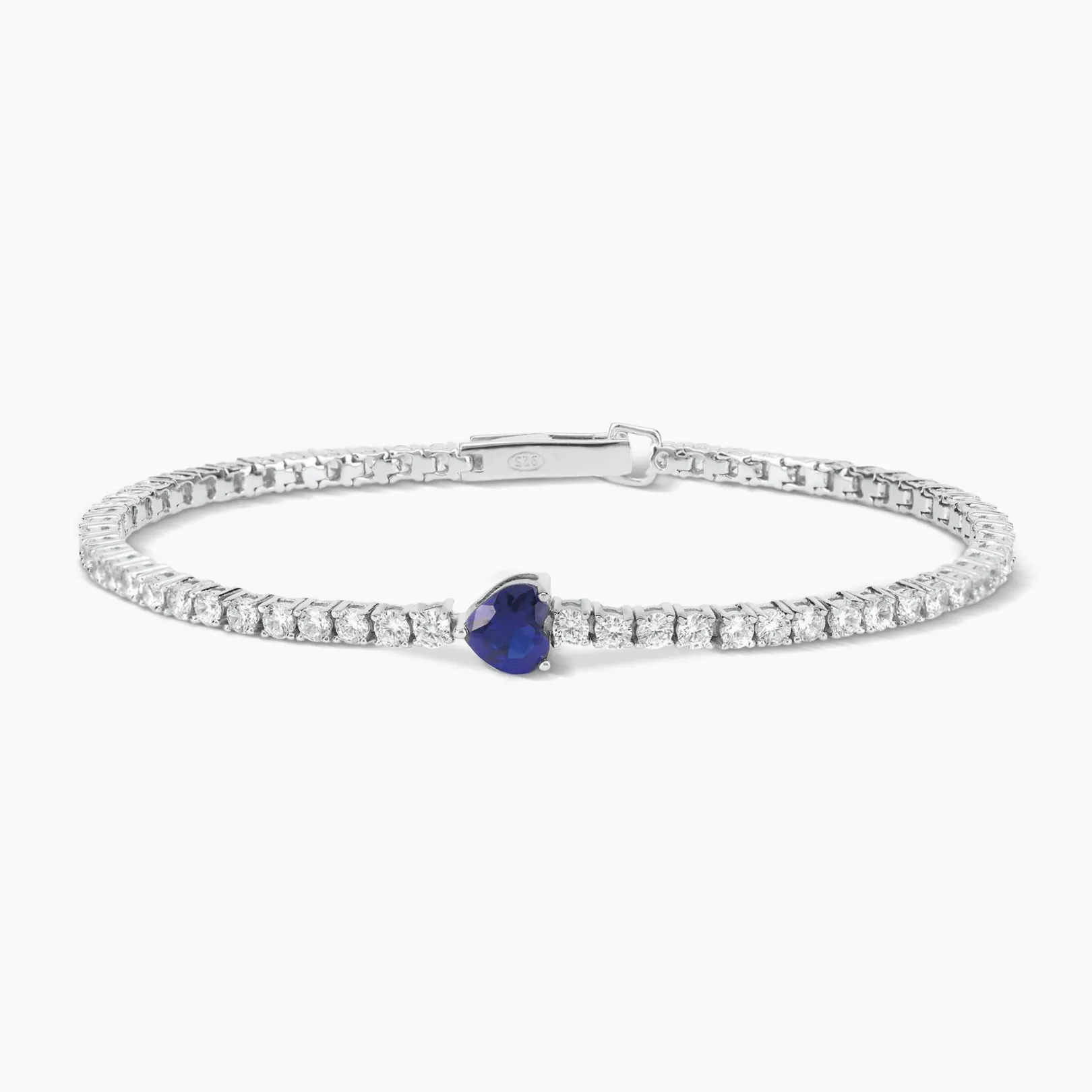 bracciale_tennis_cuore_za_0.webp Discount Bracciale Tennis Cuore Zaffiro Gioielli | 533441-S Donna Gioielli Moda Donna