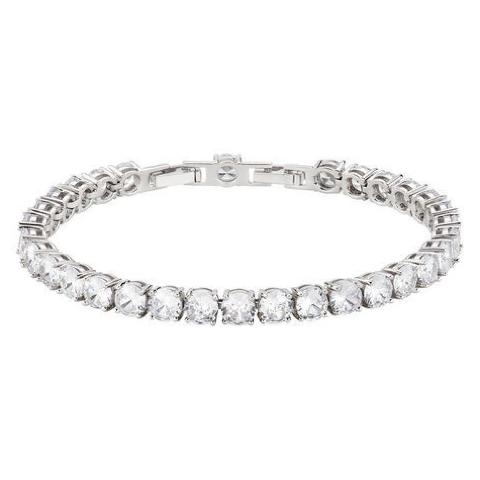 bracciale_tennis_rodiato__0-1.webp Clearance Bracciale Tennis Rodiato Con Zirconi Gioielli | BRTNBB50 Donna Gioielli Moda Donna