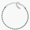 Discount Bracciale Tennis Rodio Zirconi Bianchi e Verdi Gioielli | BTABBVE16 Donna Gioielli Moda Donna