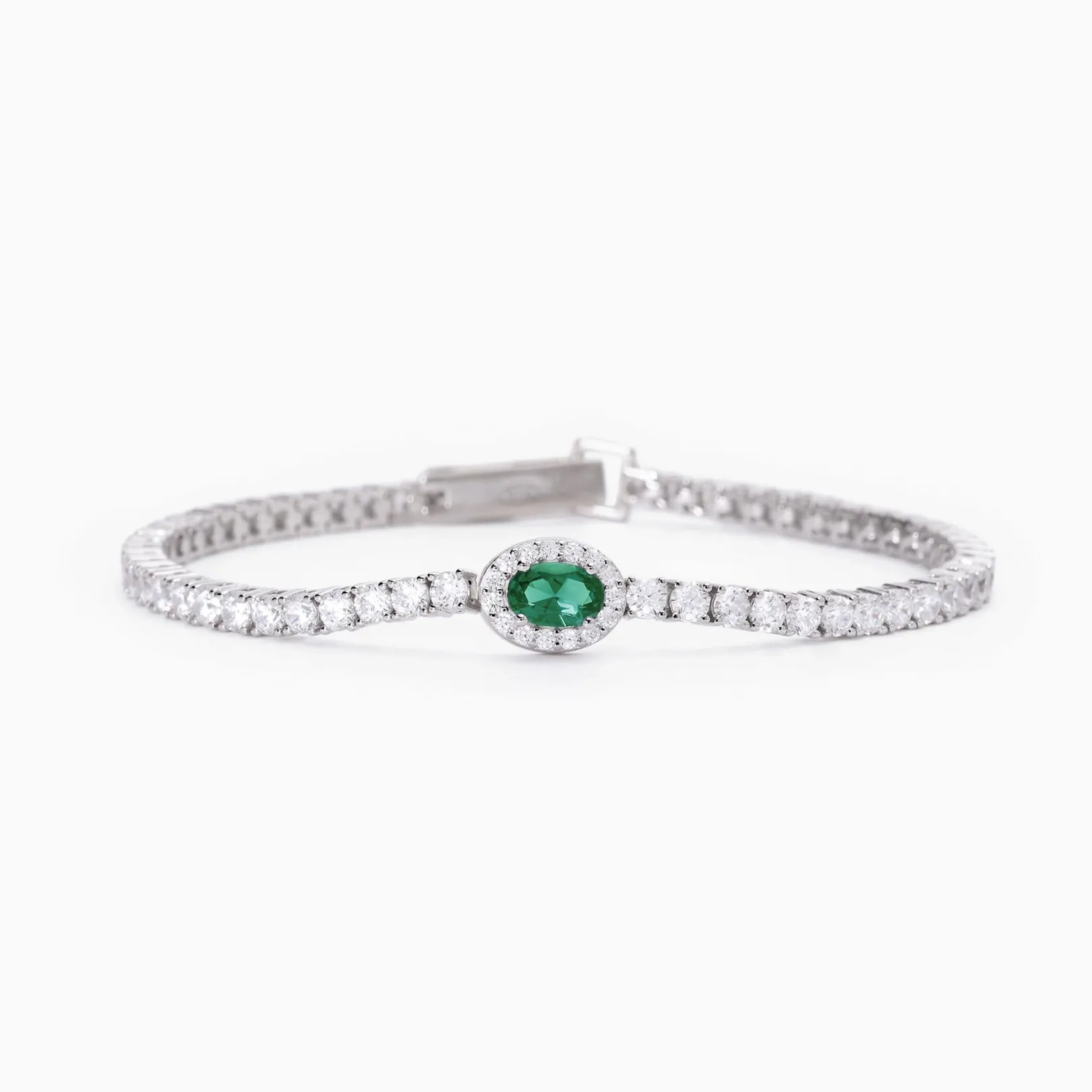 bracciale_tennis_smeraldo_0.webp Fashion Bracciale Tennis Smeraldo Gioielli Mabina | 533742-M Donna Gioielli Moda Donna