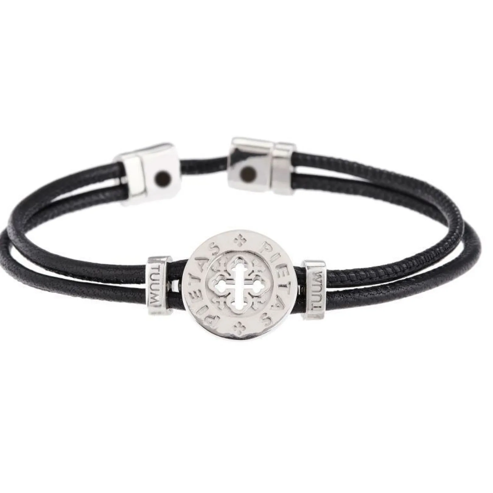 bracciale_unisex_in_pelle_0.webp Sale Bracciale Unisex In Pelle Ed Argento Gioielli Settedoni Pietas | BRDIP90CPND Donna Gioielli Moda Donna | Gioielli Moda Uomo