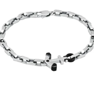 Discount Bracciale Uomo Con Ancora Navy | 231414 Uomo Gioielli Moda Uomo