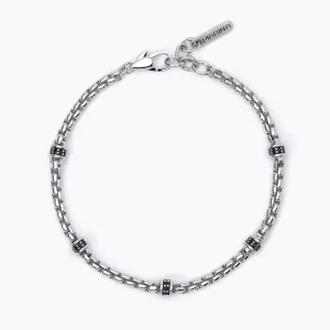 Discount Bracciale Uomo Con Inserti Neri Gioielli | 533626 Uomo Gioielli Moda Uomo | Idee Regalo