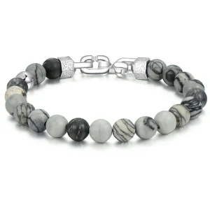 Fashion Bracciale Uomo Con Pietre Gioielli | BTH16 Uomo Gioielli Moda Uomo