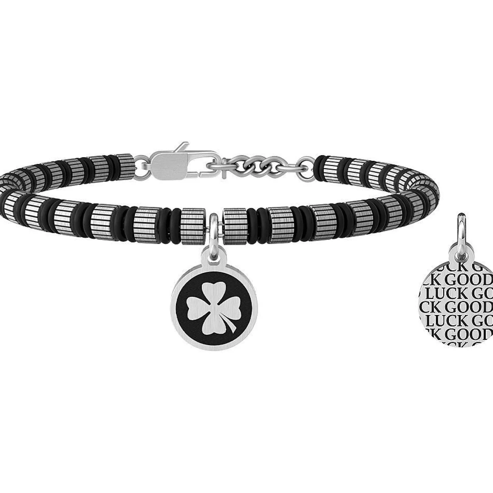 bracciale_uomo_con_quadri_0-1.webp Clearance Bracciale Uomo Con Quadrifoglio Gioielli Nature | 731976 Uomo Gioielli Moda Uomo