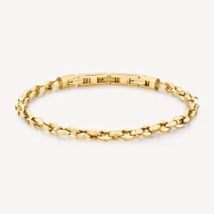 Online Bracciale Uomo In Acciaio Dorato Maglia Caffè Riptide | BTD030 Uomo Gioielli Moda Uomo | Idee Regalo