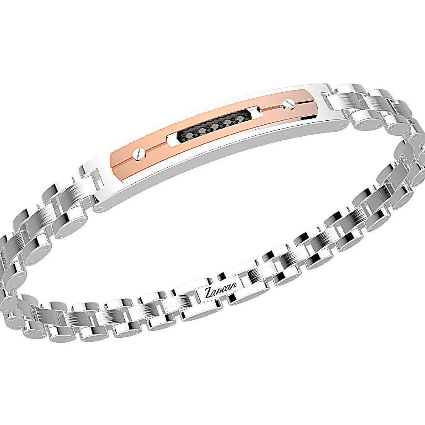 bracciale_uomo_in_acciaio_0-3.webp Discount Bracciale Uomo In Acciaio Con Spinelli Neri Gioielli Hi-Teck Eleganteck | EHB109 Uomo Gioielli Moda Uomo