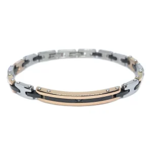 Outlet Bracciale Uomo In Acciaio Con Piastrina Gioielli Hi-Teck | EHB215 Uomo Gioielli Moda Uomo