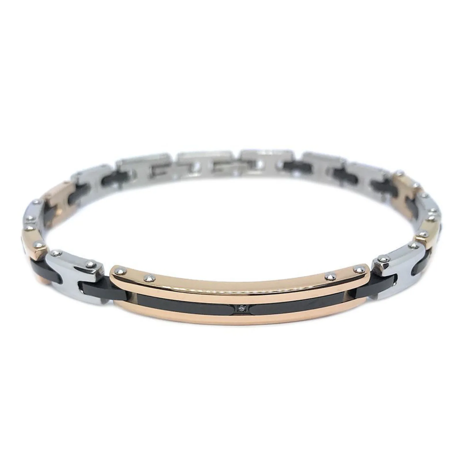 bracciale_uomo_in_acciaio_0-4.webp Outlet Bracciale Uomo In Acciaio Con Piastrina Gioielli Hi-Teck | EHB215 Uomo Gioielli Moda Uomo