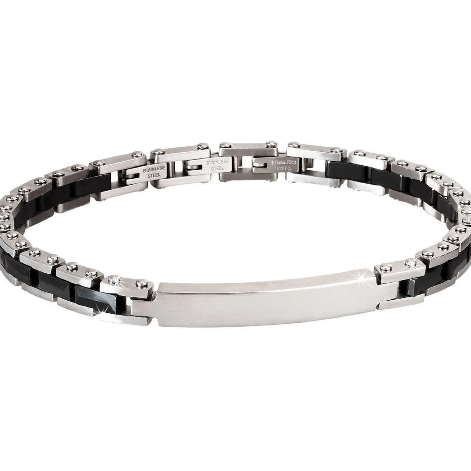 bracciale_uomo_in_acciaio_0-46.webp Clearance Bracciale Uomo In Acciaio Con Piastrina Gioielli Type | 231309 Uomo Gioielli Moda Uomo