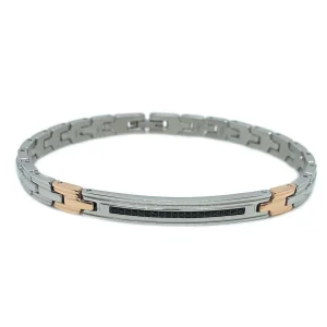 Outlet Bracciale Uomo In Acciaio Gioielli Hi-Teck | EHB198 Uomo Gioielli Moda Uomo