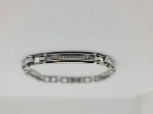 Discount Bracciale Uomo In Acciaio Con Piastrina Gioielli Hi-Teck | EHB247 Uomo Gioielli Moda Uomo