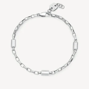 Online Bracciale Uomo In Acciaio Lucido E Satinato A Catena Logan | BOA14 Uomo Gioielli Moda Uomo | Idee Regalo