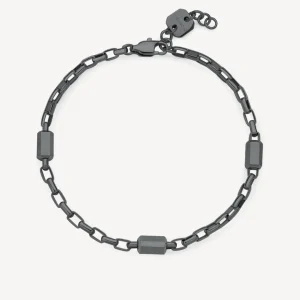 Fashion Bracciale Uomo In Acciaio Color Rutenio A Catena Logan | BOA16 Uomo Gioielli Moda Uomo | Idee Regalo