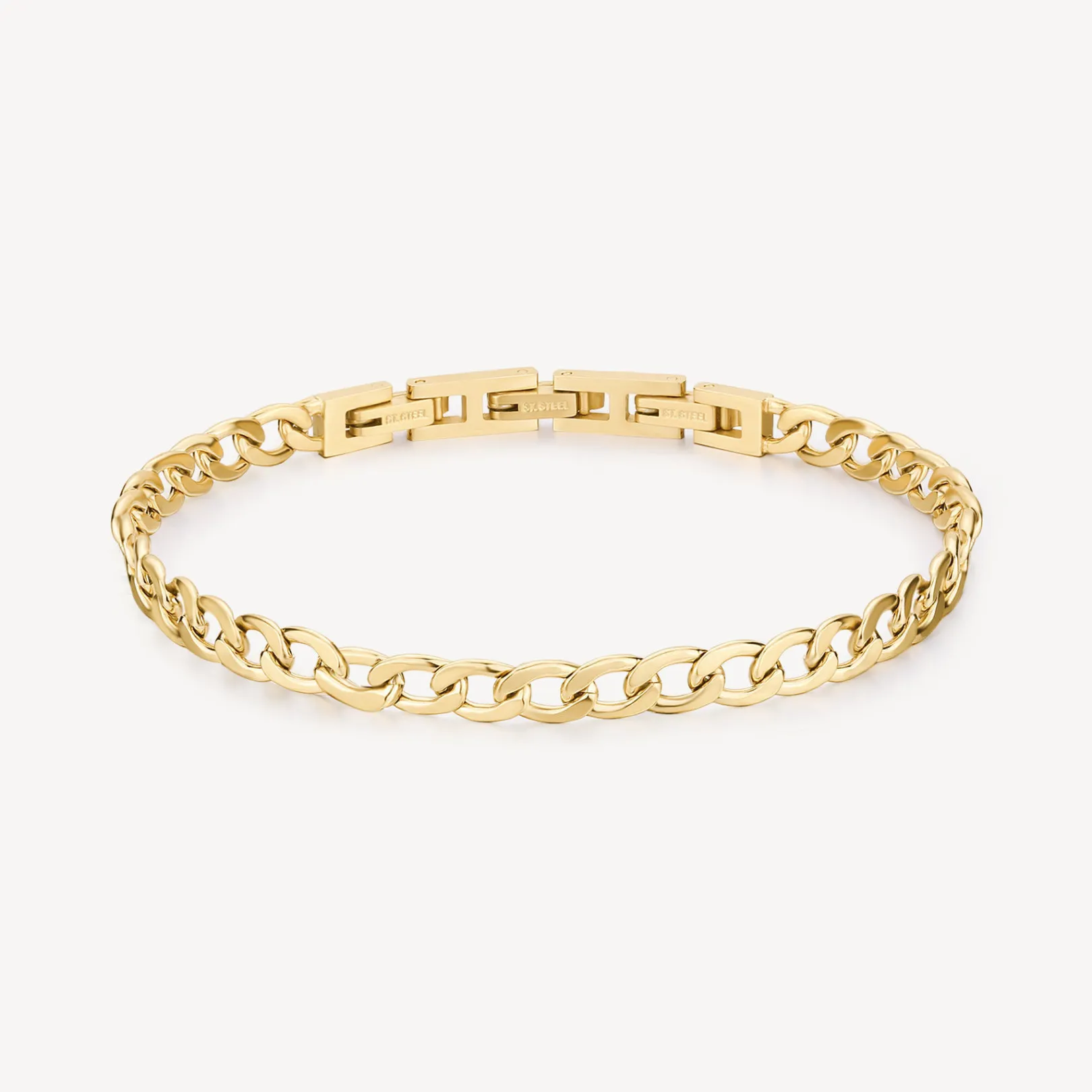 bracciale_uomo_in_acciaio_0-98.webp Hot Bracciale Uomo In Acciaio Dorato Catena Groumette Riptide | BTD019 Uomo Gioielli Moda Uomo | Idee Regalo