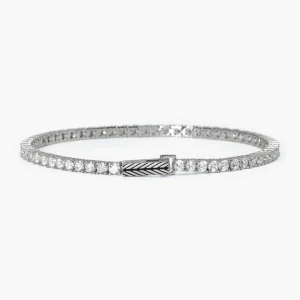 Hot Bracciale Uomo In Argento Con Zirconi Bianchi Gioielli | 533695-M Uomo Gioielli Moda Uomo