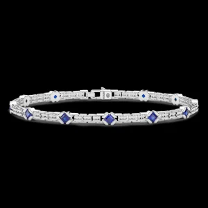 Clearance Bracciale Uomo In Argento Con Pietre Naturali Gioielli |  ESB314-BL Uomo Gioielli Moda Uomo