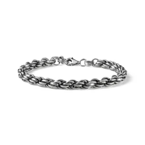 Fashion Bracciale Uomo In Argento Brunito Torchon Mariacristinasterling |  G3495 Uomo Gioielli Moda Uomo