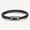 Hot Bracciale Uomo In Pelle E Acciaio Color Rutenio Logan | BOA13A Uomo Gioielli Moda Uomo | Idee Regalo