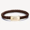Online Bracciale Uomo In Pelle Marrone E Acciaio Dorato Logan | BOA12B Uomo Gioielli Moda Uomo | Idee Regalo