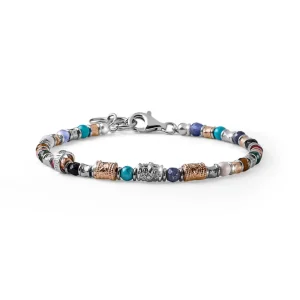 Hot Bracciale Uomo Siena Argento E Mix Pietre Naturali Mariacristinasterling |  G4021/19 Uomo Gioielli Moda Uomo