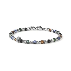 New Bracciale Uomo Snake Pepite Argento Alternate A Pietre Colorate Mariacristinasterling |   G2877 Uomo Gioielli Moda Uomo