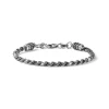 New Bracciale Uomo Torchon In Argento Brunito Sottile Mariacristinasterling | G3496 Uomo Gioielli Moda Uomo