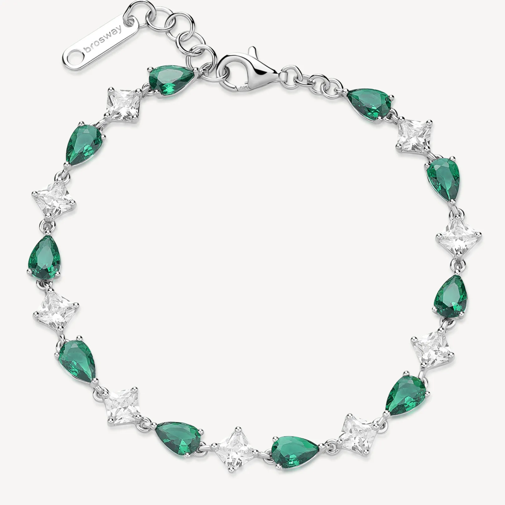 bracciale_zirconi_bianchi_0-3.webp Online Bracciale Zirconi Bianchi E Life Green Gioielli Brosway Fancy | FLG111 Donna Gioielli Moda Donna