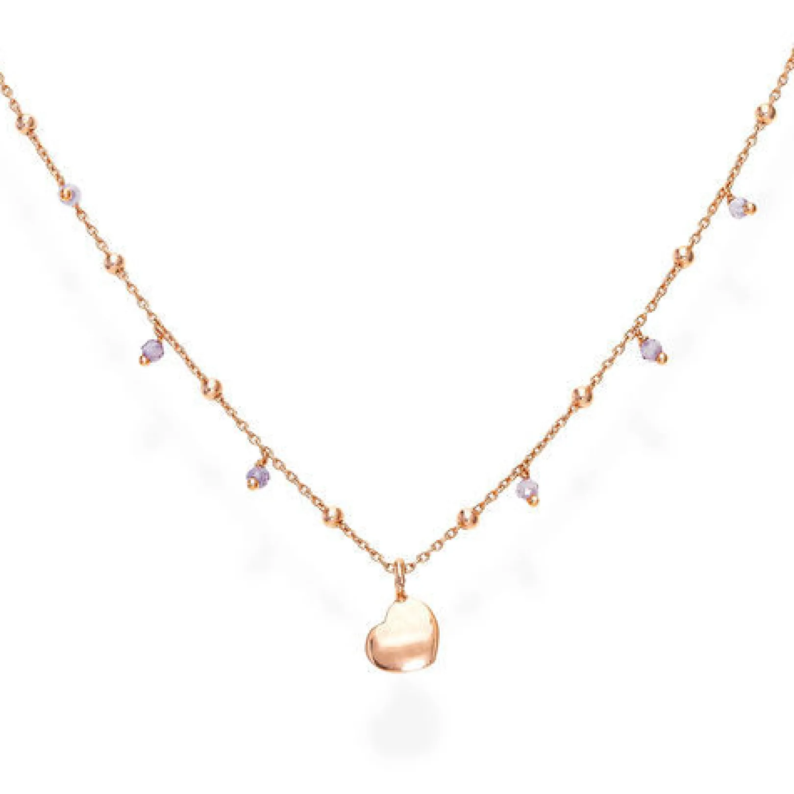 collana_amen_con_cuore_bo_0.webp New Collana Con Cuore Bombato E Cristalli LIlla | CLCURL3 Donna Gioielli Moda Donna