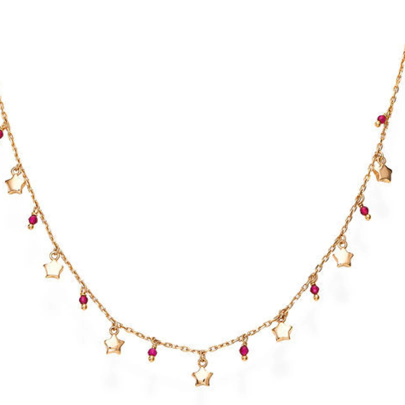 collana_amen_con_stelle_r_0.webp Fashion Collana Con Stelle Rosè E Cristalli Rubino | CLMISRRO Donna Gioielli Moda Donna