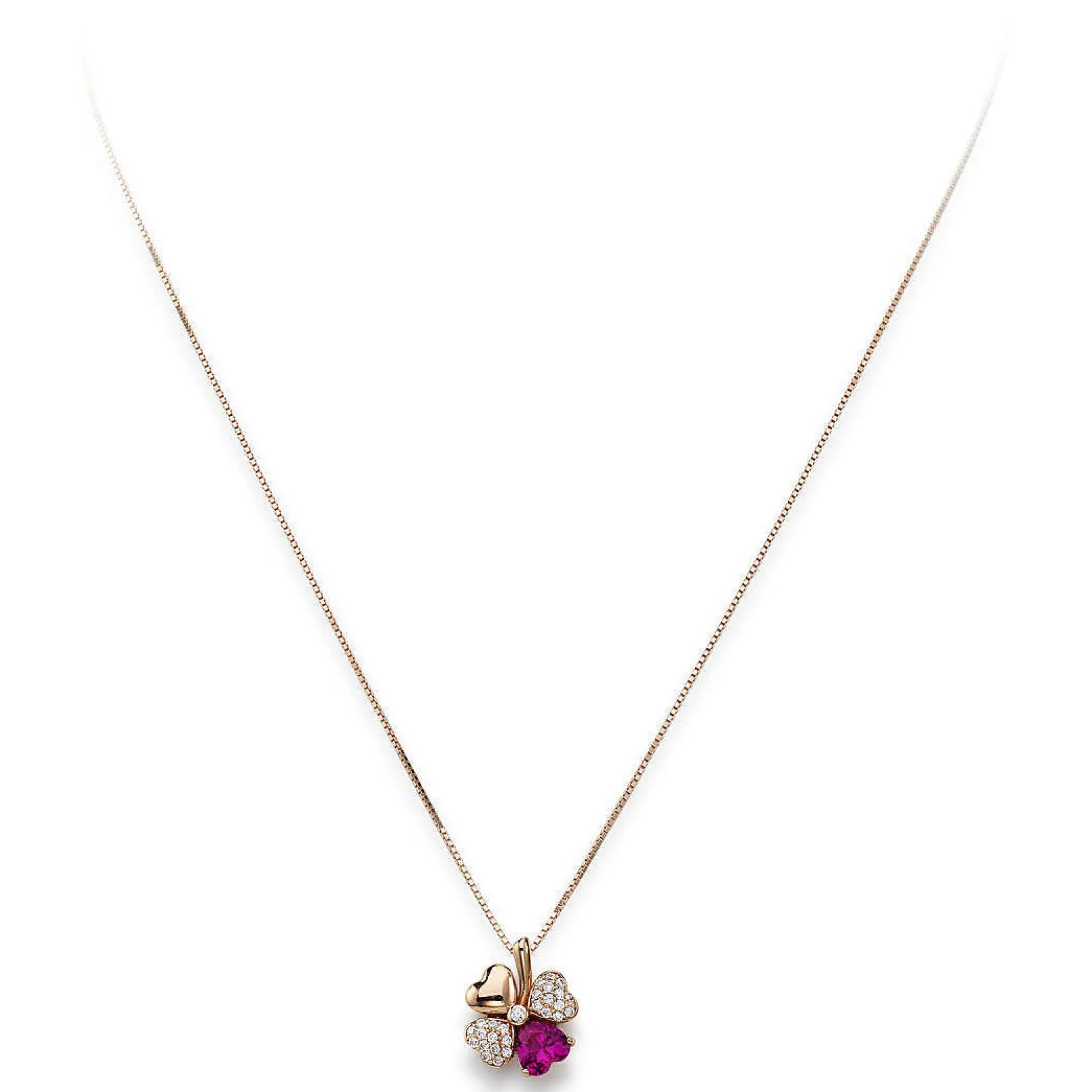 collana_amen_da_donna_con_0.webp Fashion Collana Da Donna Con Cuore E Quadrifoglio | CLPQURR Donna Gioielli Moda Donna