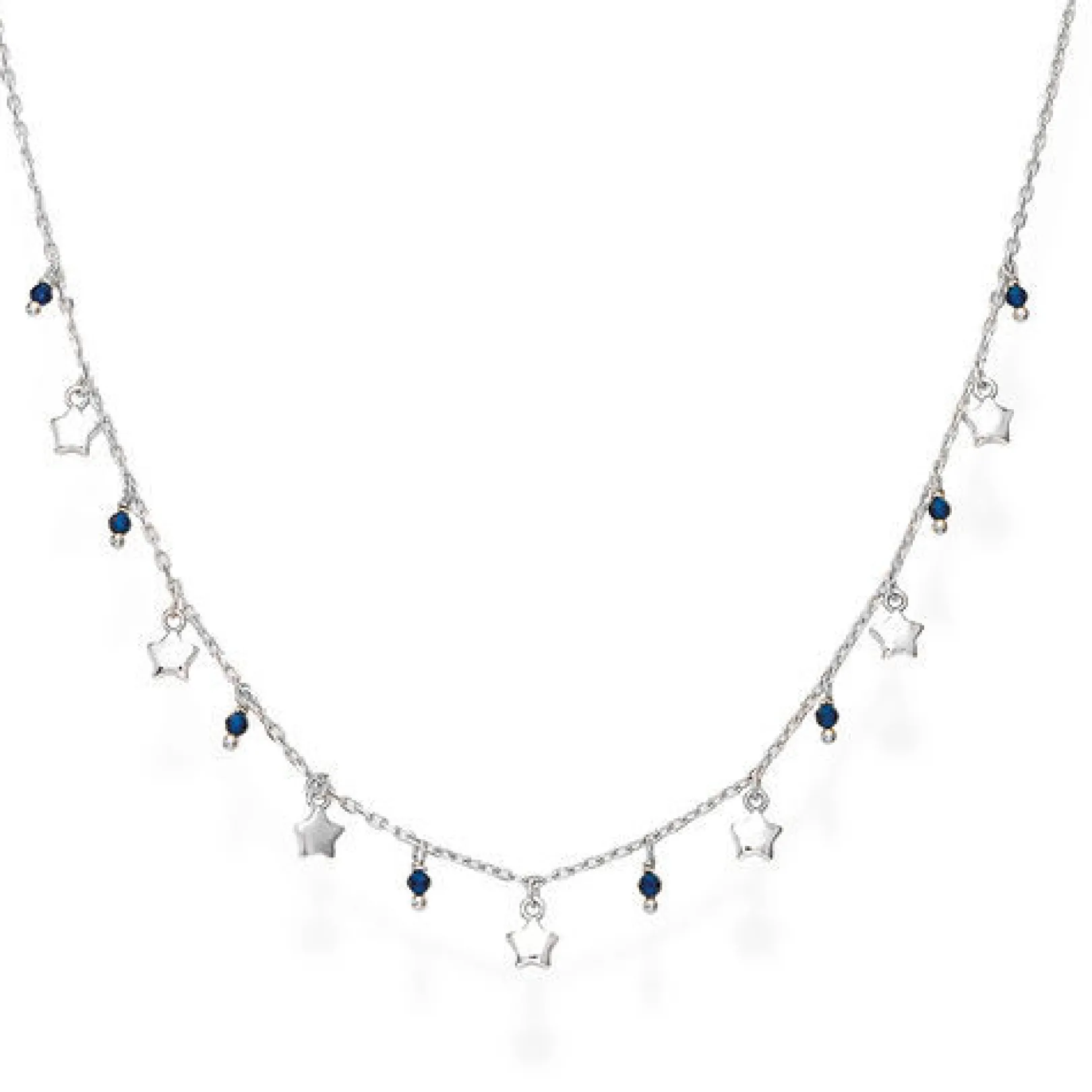 collana_amen_stelle_rodio_0.webp Outlet Collana Stelle Rodio E Cristalli Blu | CLMISBBL Donna Gioielli Moda Donna