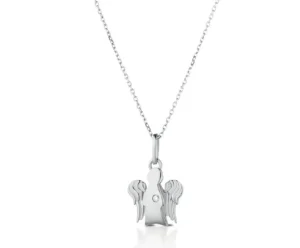 Hot Collana Con Angelo In Oro Bianco E Diamante Giannotti | NKT264B Donna Gioielli Moda Donna
