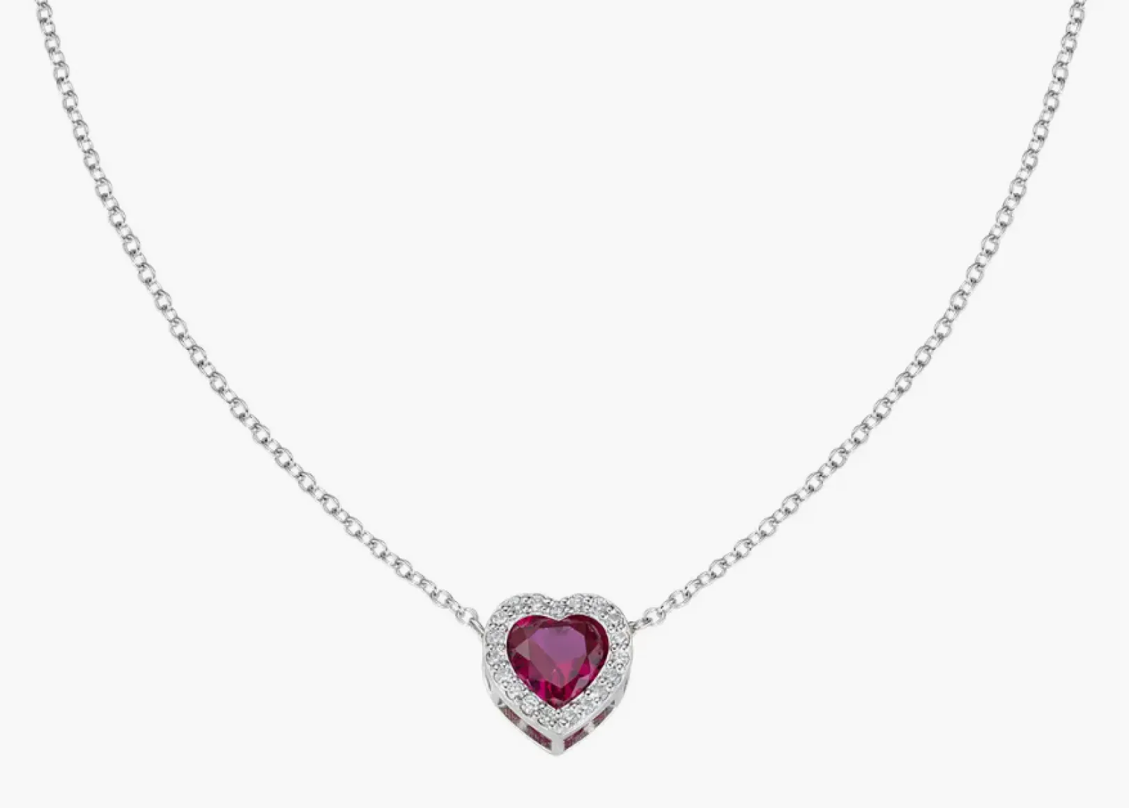 collana_con_cuore_di_zirc_0.webp Online Collana con Cuore di Zircone Rubino | CLPHHBBRZ Donna Gioielli Moda Donna