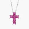 Online Collana Croce di Zirconi Rubino Gioielli | CLPCQBR Donna Gioielli Moda Donna